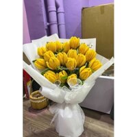 Hoa handmade Hoa tulip hoa kẽm nhung làm sẵn