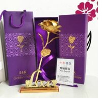 Hoa Hồng 3D Mạ Vàng LOVE QUÀ TẶNG 20/10