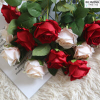 Hoa Hồng Giả (Cành)- Hoa hồng vải trang trí nội thất