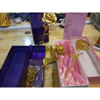 Hoa hồng mạ vàng 24k có đế chữ Love
