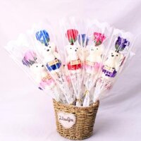 Hoa Hồng Sáp 1 Bông Kèm Gấu