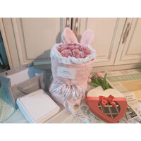 Hoa Hồng Sáp Tai Thỏ Hot trend 2023 ( kèm túi + thiệp + đèn nháy)