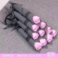 HOA HỒNG SÁP THƠM 1 BÔNG QUẤN GIẤY THẮT NƠ SANG TRỌNG