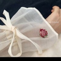 Hoa hồng Thổ Cẩm Khuy măng sét Tươi Dễ thương Tự nhiên Hoa thật Pin Cuff Pins20250325