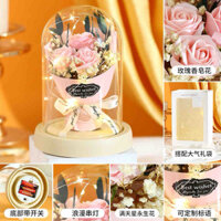 HOA HỒNG VĨNH CỬU TRONG LỌ THỦY TINH Cực Đẹp kèm HỘP GIẤY, Đèn LED, TẶNG PIN 💝