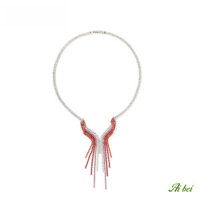 Hoa Hướng Dương Mạ Vàng Trắng Móng Vuốt Dây Xích Nữ Tròn dát Zircon Nhấp Nháy Vòng Cổ Kim Cương