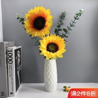Hoa hướng dương nhân tạo mới, hoa giả chrysanthemum trong chậu cao cấp, trang trí phòng khách, tủ TV, bàn ăn