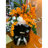 hoa kẽm  nhung bó cốt màu cam, đen #quatang #decor