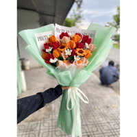 Hoa kẽm nhung bó thiết kế