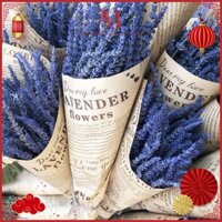 Hoa khô Lavender Pháp thơm dịu bó 100 cành, Cành hoa oải hương Lavender trang trí phong cách cổ điển - Tặng túi nụ hoa