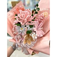(HOA LÀM SẴN) Hoa bó kẽm nhung