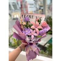 (HOA LÀM SẴN) Hoa bó kẽm nhung