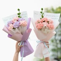 Hoa len Handmade Colors in December - Bó Hoa Cẩm Chướng Bằng Vải Len Dùng Làm Quà Tặng 8/3