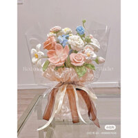 hoa len với giấy gói bóng