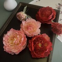 Hoa Lụa Ba Mảnh Kẹp Tóc Phụ Kiện Cổ Kẹp Tóc Mũ Đội Đầu Tua Rua Kẹp Tóc