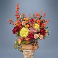 hoa lụa giả , hoa lụa để phòng khách  , lãng hoa để bàn sang trọng độc đáo bền đẹp HL10