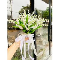 Hoa lụa,  hoa cưới cầm tay cô dâu, hoa cưới cầm tay linh lan đẹp
