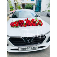 hoa lụa trang trí xe hoa cưới cáo cấp