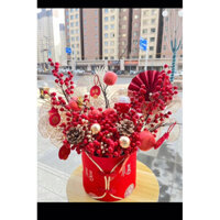 hoa ngày tết lọ hoa ngày tết hoa đào đông ngày tết trang trí tết bình hoa đào đông giả tết