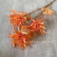 Hoa nhân tạo cưới vintage mùa thu màu cam, hướng dẫn đường cho lễ cưới, sắp xếp hoa cảnh, trang trí trần nhà, chụp ảnh hoa vải lụa