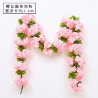 Hoa Nhân Tạo Hoa Mây Hoa Anh Đào Cây Nho Treo Tường Phòng Khách Trang Trí Nội Thất Điều Hòa Ống Cuộn Dây Nhựa Nho Hoa Lụa #JH219#
