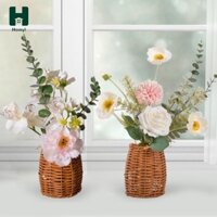 Hoa nhân tạo Homyl có giỏ cắm hoa thực vật