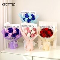 Hoa Nhân Tạo KECTTIO, 11 Hoa Xà Phòng Hoa Hồng Bó Hoa, Quà Tặng Trang Trí Nhân Tạo Hoa Giả Ngày Của Mẹ