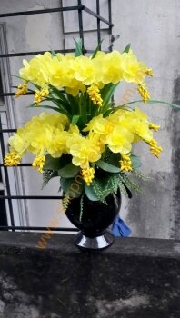 Hoa Pha Lê - Hoa Lan Hồ Điệp vàng 2 tầng - Mã: HPL 213