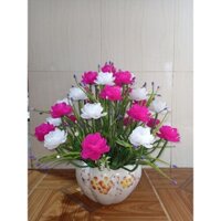 Hoa pha lê: Thành phẩm bình hoa pha lê cao 40cm rộng 35cm