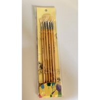 [HỌA PHẨM GÒ VẤP]Bộ cọ quạt 6 cây cán gỗ lông quạt cứng LX Lixiang