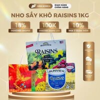 Hoa Quả Sấy Khô (Nho, Mứt Táo) Raisins 1kg Hàn Quốc, Quà Kẹo Tết Đãi Khách - Hân Korea