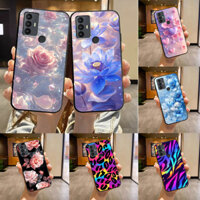 Hoa Sang Trọng Cho TCL 30 SE 30E 30 5G 305i 5164D 306 305 Ốp Lưng Chó Mờ Chống Rơi Silicon Mềm Vỏ Điện Thoại Cho TCL 30 Plus Ốp Lưng Mèo Dễ Thương Thời Trang Bướm Đẹp Capa