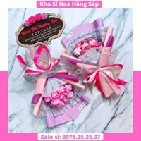 Hoa Sáp 020 Hoa Sáp Thơm Bó 9 Bông Hồng Giấy Hồng