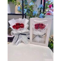 Hoa sáp thơm vĩnh viễn 5 bông kim tuyến cao cấp phong cách quà tặng