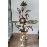 Hoa sen thờ đồng giả cổ 10 bông