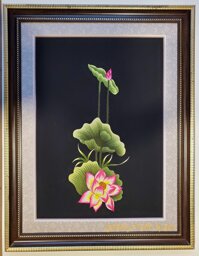 Hoa sen - Tranh thêu tay -T075