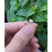 hoa tai bạc s925. đá chủ thạch anh vàng (citrine). 6li. chất đá trong, đẹp