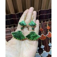 Hoa tai bạc xi vang xoè quạt các loại đá phong thủy, phụ kiện hầu Đồng