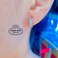 Hoa tai khoen bấm catie tấm cz xi kim B114