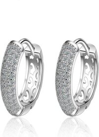 Hoa tai nữ thời trang khoen bấm tròn S925 HT171