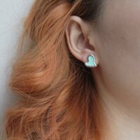 Hoa tai trái tim xanh ngọc E382 Choker Club