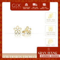 Hoa tai trẻ em bạc ý Gix Jewel mạ vàng hồng đính đá CZ hoa viền 5 cánh SPGBT57