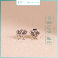 Hoa tai vàng tây 10k nơ xinh cho nữ chốt vàng dễ thương, xinh xắn - Trang sức nữ vàng trắng [Kim Ngọc Thuỷ]
