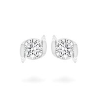 Hoa tai vàng trắng 14K gắn đá CZ DOJI AFEJ000115F2CZ1