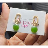 Hoa tai xi tĩnh điện ngọc "bích