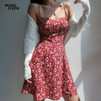 Hoa Thắt Lưng Retro Váy Dành Cho Nữ Dây Lưng Dưới Đầm Tự Trồng Underdress Mùa Hè Đỏ Trượt Váy