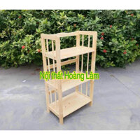 (Hoả tốc 1 giờ) Kệ sách 50 cm, 3 tầng gỗ cao su tự nhiên