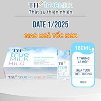 (HOẢ TỐC) 1 Thùng sữa tươi tách béo HILO của TH TRUE MILK 180ml