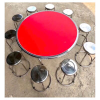 (HOẢ TỐC 1H) BỘ BÀN GHẾ INOX 304 CHỐNG RỈ SÉT NGỒI GIA ĐÌNH 1 BÀN + 10 GHẾ INOX 304 CAO CẤP BẢO HÀNH 10 NĂM