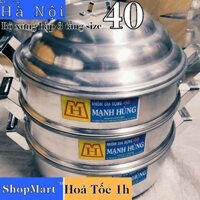 [Hoả Tốc 1h] Bộ xửng hấp nhôm Mạnh Hùng 3 tầng size 40 cm, bộ xửng hấp bánh 3 tầng, xửng hấp bánh bao, rau, hải sản